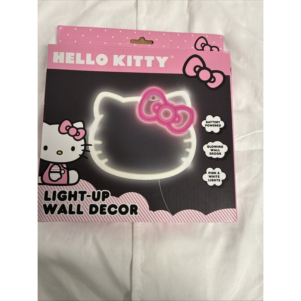 Hello Kitty Light Up Wall Decor Pink & White Lights NIP
